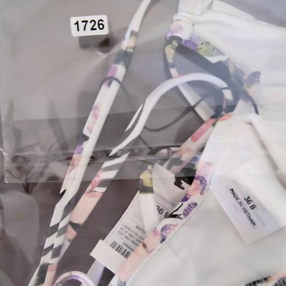 Shade & Shore Bikini Top Women's Sz 36B Multicolor Floral Padded Tropical Print - Picture 10 of 10